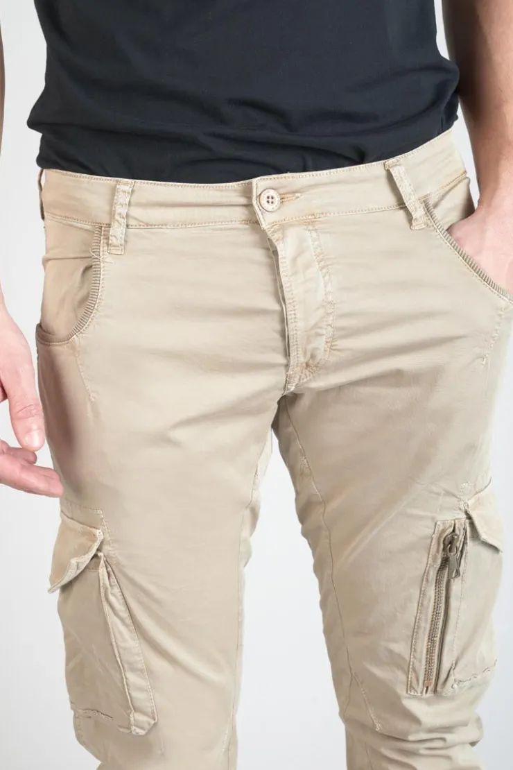 Homme Le Temps des Cerises Pantalons & Chinos-Pantalon Cargo Alban Beige