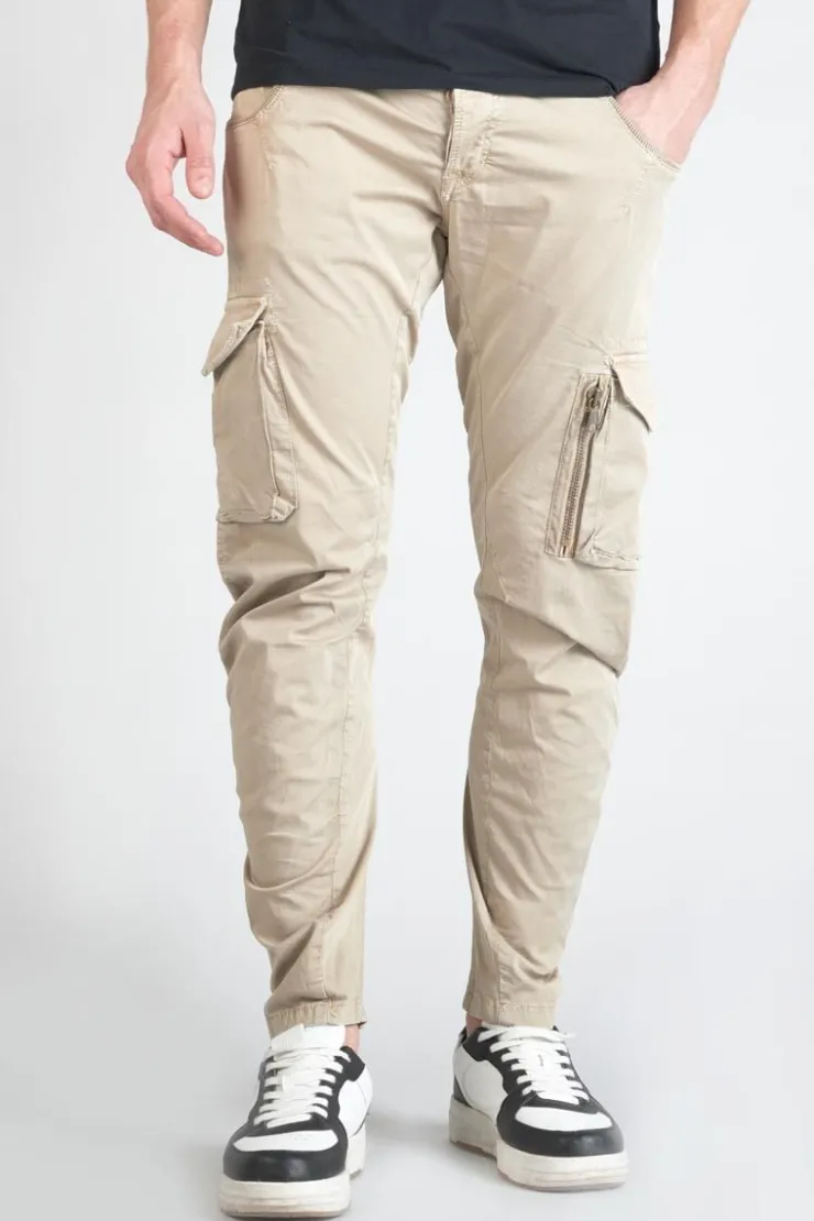 Homme Le Temps des Cerises Pantalons & Chinos-Pantalon Cargo Alban Beige