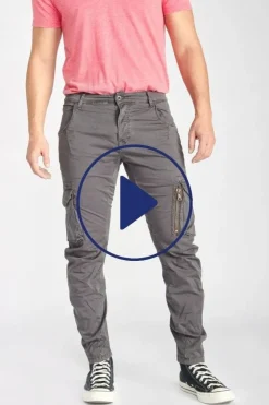 Homme Le Temps des Cerises Pantalons & Chinos-Pantalon Cargo Alban Gris