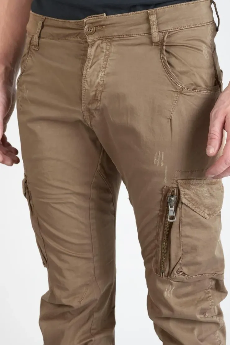 Homme Le Temps des Cerises Pantalons & Chinos-Pantalon Cargo Alban Marron