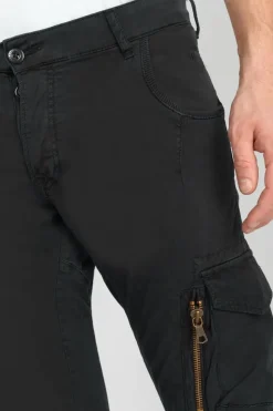 Homme Le Temps des Cerises Pantalons & Chinos-Pantalon Cargo Alban Noir