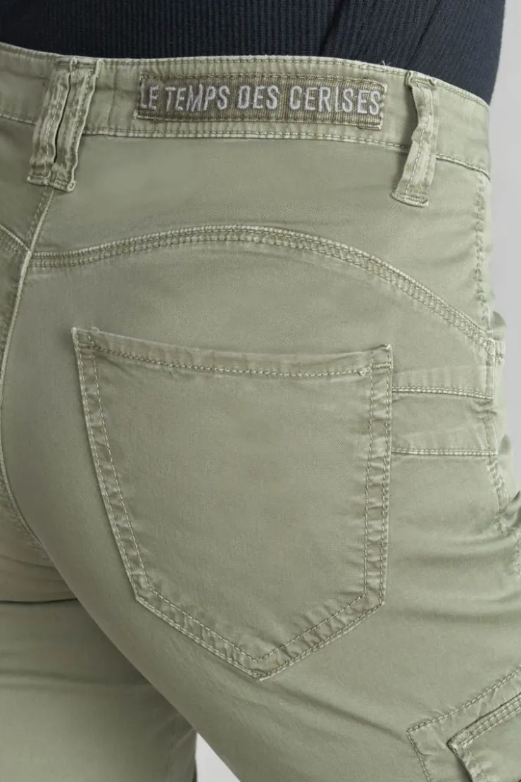 Femme Le Temps des Cerises Pantalons & Chinos-Pantalon Cargo Balard Kaki