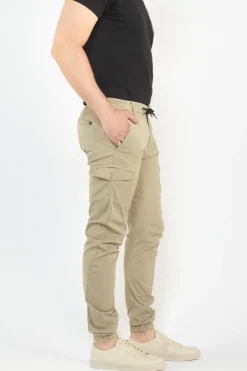Homme Le Temps des Cerises Pantalons & Chinos-Pantalon Cargo Vedje Beige Sable