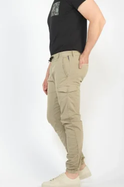 Homme Le Temps des Cerises Pantalons & Chinos-Pantalon Cargo Vedje Beige Sable