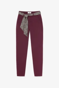 Femme Le Temps des Cerises Pantalons & Chinos-Pantalon Chino Dyli4 Lie De Vin