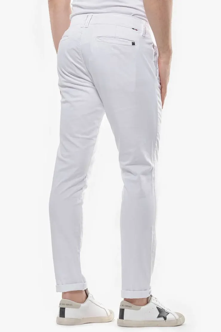 Homme Le Temps des Cerises Pantalons & Chinos-Pantalon Chino Slim Jas Blanc