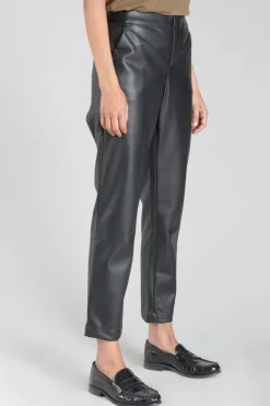 Femme Le Temps des Cerises Pantalons & Chinos-Pantalon Mineta En Simili Cuir Noir