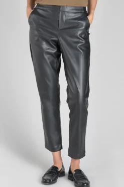 Femme Le Temps des Cerises Pantalons & Chinos-Pantalon Mineta En Simili Cuir Noir