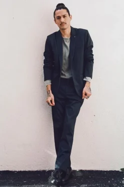 Homme Le Temps des Cerises Pantalons & Chinos-Pantalon Rolt Noir Chine Bleu