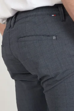 Homme Le Temps des Cerises Pantalons & Chinos-Pantalon Skunk A Carreaux Bleus