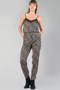 Femme Le Temps des Cerises Pantalons & Chinos-Pantalon Tage Noir A Motif