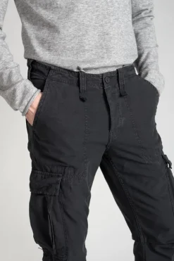 Homme Le Temps des Cerises Pantalons & Chinos-Pantalon Treillis Mirado Noir