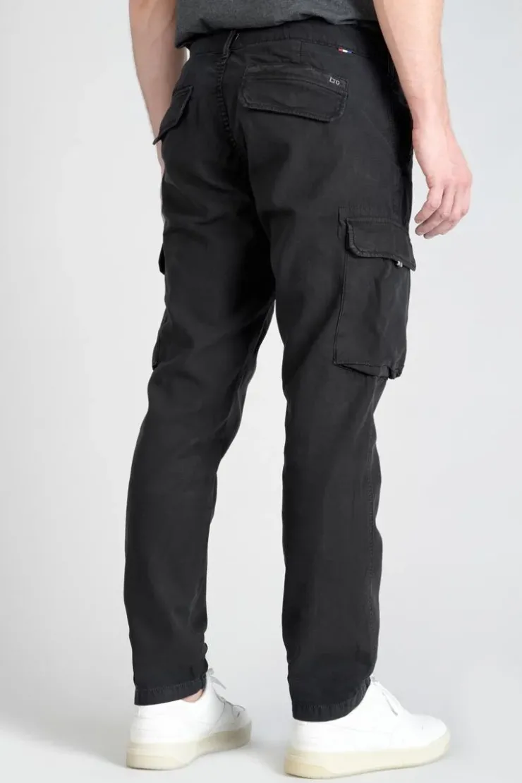 Homme Le Temps des Cerises Pantalons & Chinos-Pantalon Treillis Sami Noir