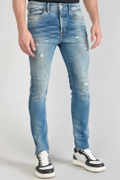 Homme Le Temps des Cerises Coupe Tapered-Perier 900/16 Tapered 7/8Eme Jeans Destroy Vintage Bleu N°4