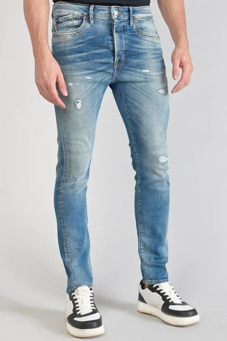 Homme Le Temps des Cerises Coupe Tapered-Perier 900/16 Tapered 7/8Eme Jeans Destroy Vintage Bleu N°4