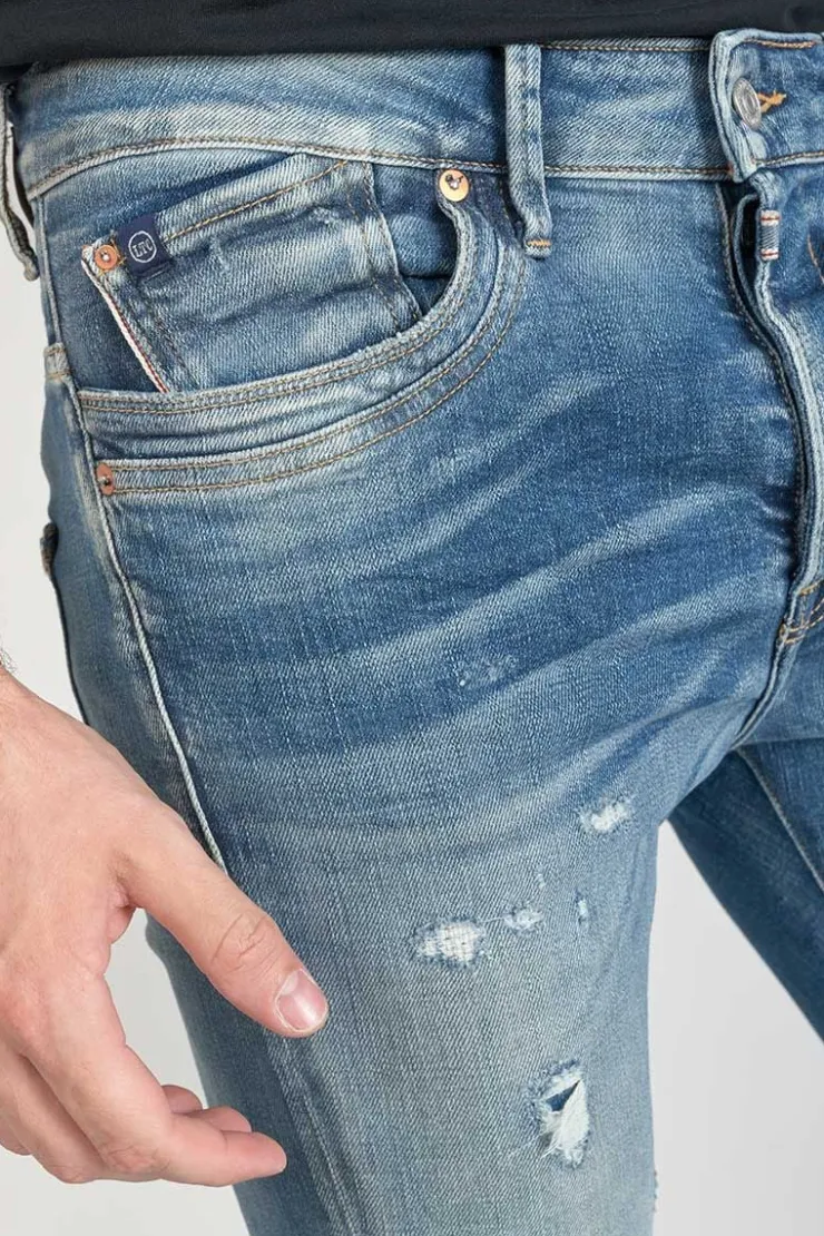 Homme Le Temps des Cerises Coupe Tapered-Perier 900/16 Tapered 7/8Eme Jeans Destroy Vintage Bleu N°4
