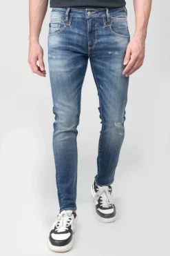 Homme Le Temps des Cerises Coupe Skinny-Picpus Power Skinny 7/8Eme Jeans Destroy Bleu N°2