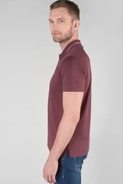 Homme Le Temps des Cerises T-Shirts & Polos-Polo Aron Lie De Vin