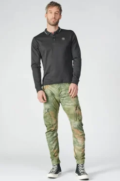 Homme Le Temps des Cerises T-Shirts & Polos-Polo Manches Longues Ronan Noir