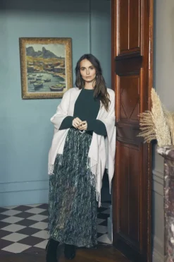 Femme Le Temps des Cerises Vestes & Blousons-Poncho Pili Beige Creme