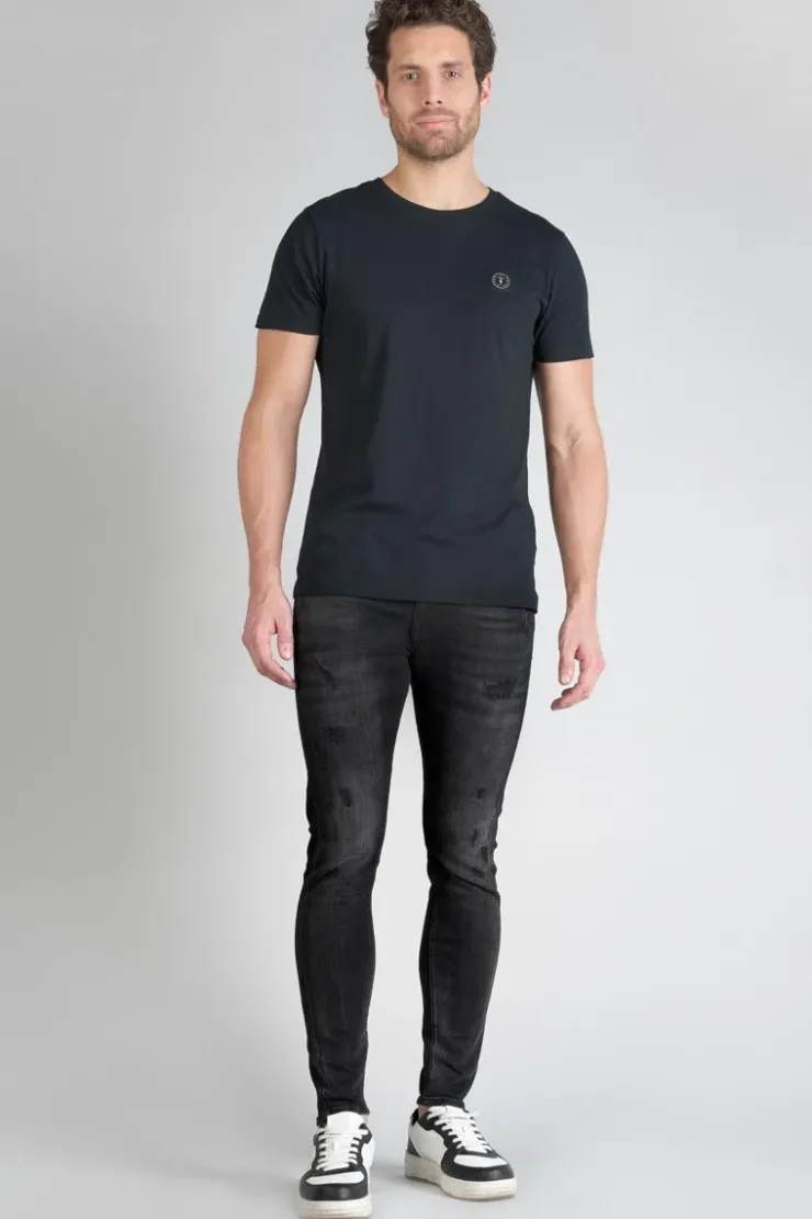 Homme Le Temps des Cerises Coupe Skinny-Power Skinny 7/8Eme Jeans Destroy Noir N°1