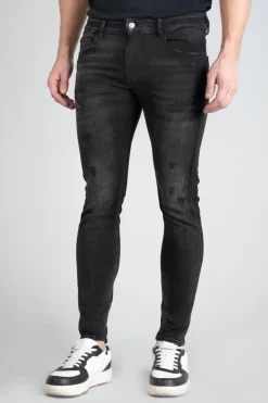 Homme Le Temps des Cerises Coupe Skinny-Power Skinny 7/8Eme Jeans Destroy Noir N°1