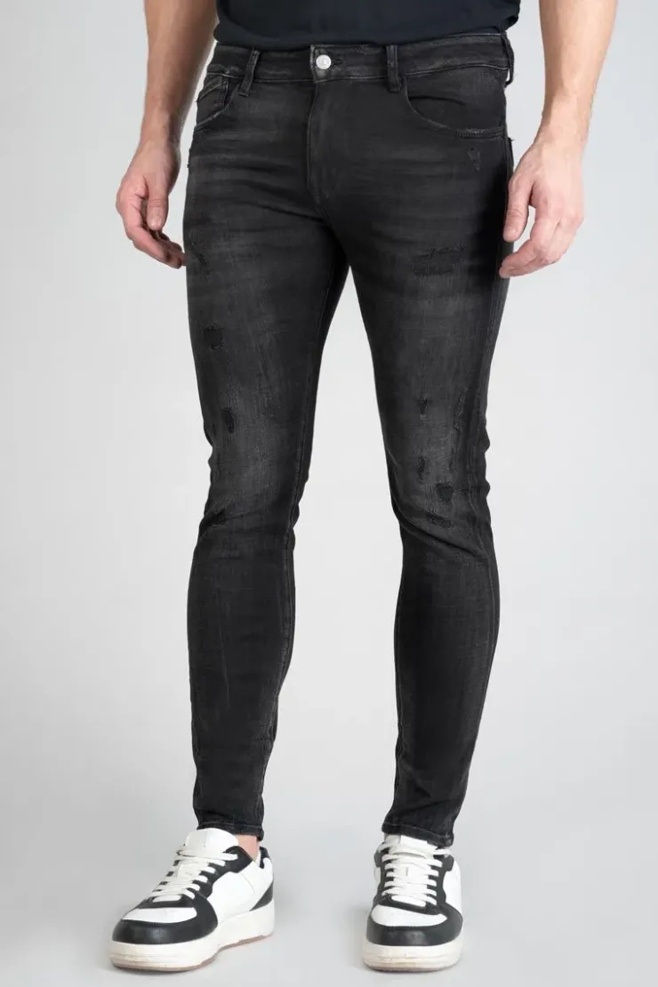 Homme Le Temps des Cerises Coupe Skinny-Power Skinny 7/8Eme Jeans Destroy Noir N°1