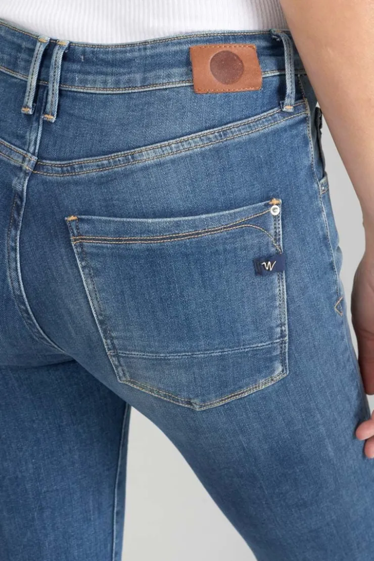 Femme Le Temps des Cerises Coupe Skinny-Power Skinny Taille Haute 7/8Eme Jeans Destroy Bleu N°2