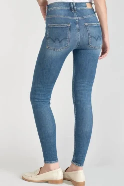Femme Le Temps des Cerises Coupe Skinny-Power Skinny Taille Haute 7/8Eme Jeans Bleu N°3