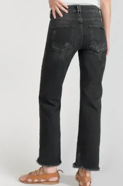Femme Le Temps des Cerises Coupe Regular-Pricilia Taille Haute 7/8Eme Jeans Destroy Noir N°1