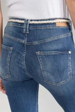 Femme Le Temps des Cerises Coupe Regular-Pricilia Taille Haute 7/8Eme Jeans Destroy Bleu N°2