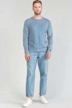 Homme Le Temps des Cerises Pulls & Cardigans-Pull Bivor Bleu-Gris Delave