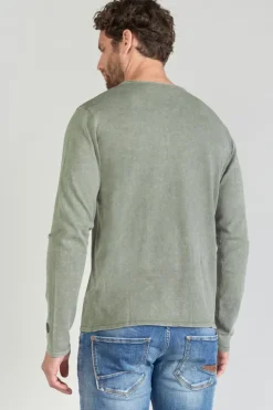 Homme Le Temps des Cerises Pulls & Cardigans-Pull Bivor Kaki Delave