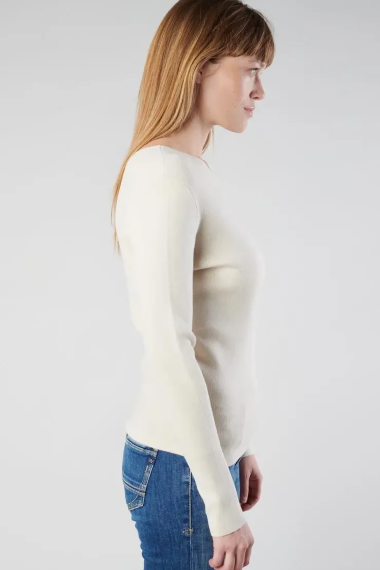 Femme Le Temps des Cerises Pulls & Sweats & Cardigans-Pull Lina Asymetrique Sable