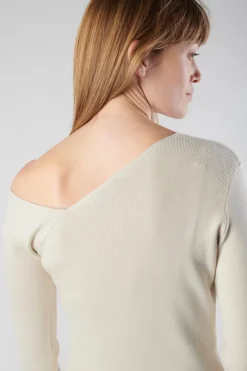 Femme Le Temps des Cerises Pulls & Sweats & Cardigans-Pull Lina Asymetrique Sable