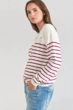 Femme Le Temps des Cerises Pulls & Sweats & Cardigans-Pull Mareva Mariniere Prune
