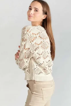 Femme Le Temps des Cerises Pulls & Sweats & Cardigans-Pull Poots Ajoure Sable