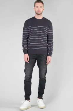 Homme Le Temps des Cerises Pulls & Cardigans-Pull Vogel Bleu Nuit A Rayures