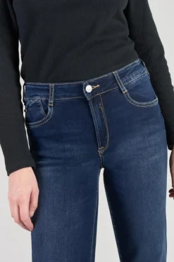 Femme Le Temps des Cerises Taille Haute-Pulp Flare Taille Haute Jeans Bleu N°1