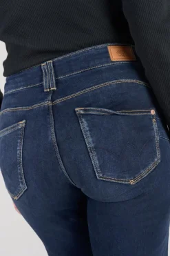 Femme Le Temps des Cerises Taille Haute-Pulp Flare Taille Haute Jeans Bleu N°1