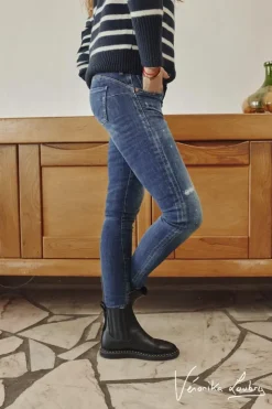 Femme Le Temps des Cerises Coupe Slim-Pulp Slim By Veronika Loubry Jeans Bleu N°2