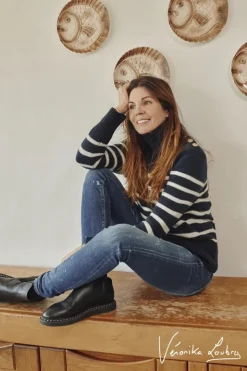 Femme Le Temps des Cerises Coupe Slim-Pulp Slim By Veronika Loubry Jeans Bleu N°2