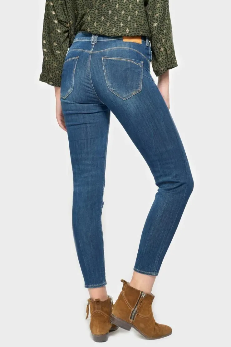Femme Le Temps des Cerises Coupe Slim-Pulp Slim Taille Haute 7/8Eme Jeans Bleu N°2