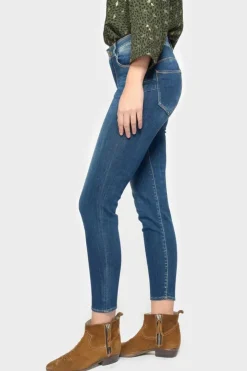 Femme Le Temps des Cerises Coupe Slim-Pulp Slim Taille Haute 7/8Eme Jeans Bleu N°2