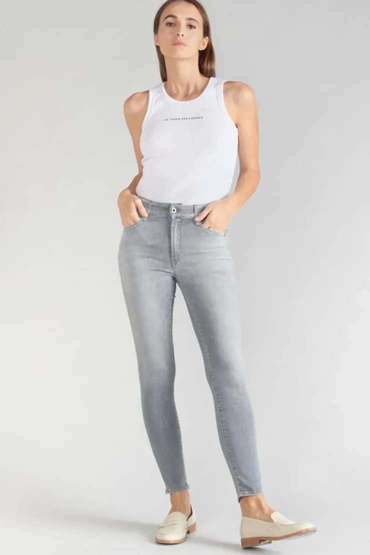 Femme Le Temps des Cerises Coupe Slim-Pulp Slim Taille Haute 7/8Eme Jeans Gris N°3