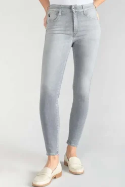 Femme Le Temps des Cerises Coupe Slim-Pulp Slim Taille Haute 7/8Eme Jeans Gris N°3