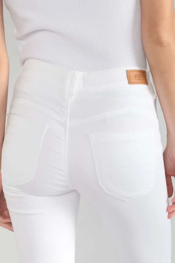 Femme Le Temps des Cerises Coupe Slim-Pulp Slim Taille Haute 7/8Eme Jeans Blanc
