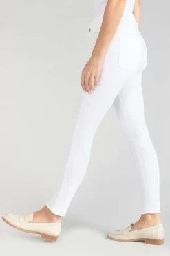 Femme Le Temps des Cerises Coupe Slim-Pulp Slim Taille Haute 7/8Eme Jeans Blanc