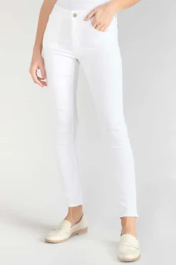 Femme Le Temps des Cerises Coupe Slim-Pulp Slim Taille Haute 7/8Eme Jeans Blanc