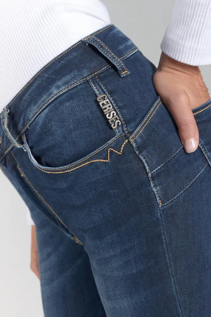 Femme Le Temps des Cerises Coupe Slim-Pulp Slim Taille Haute 7/8Eme Jeans Bleu N°1